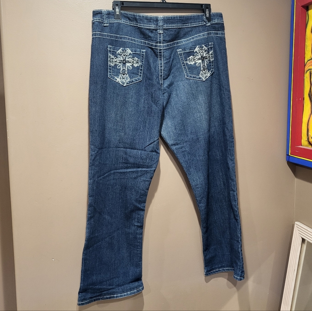 *3/$30 Sale* K. Jordan Medium Wash Boot Cut Blue Jeans